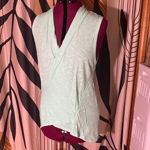Elegant Mint Sleeveless Wrap Top